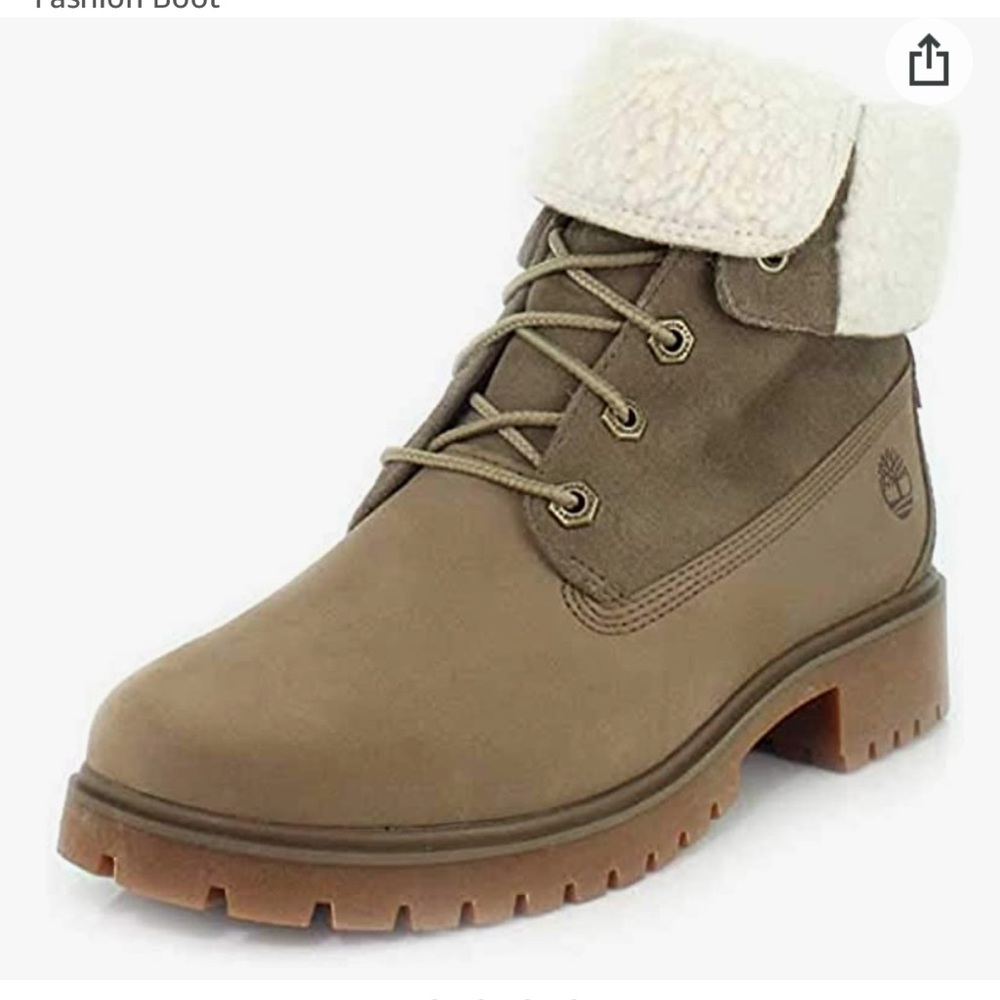Timberland Women's Jayne Waterproof Teddy Fleece Fold Down Fashion Boot